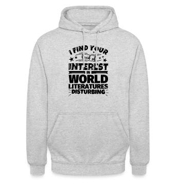 Weltliteratur lustiges Geschenk - Unisex Hoodie - Hellgrau meliert - Vorne - Alina (178cm) & Michal (187cm)