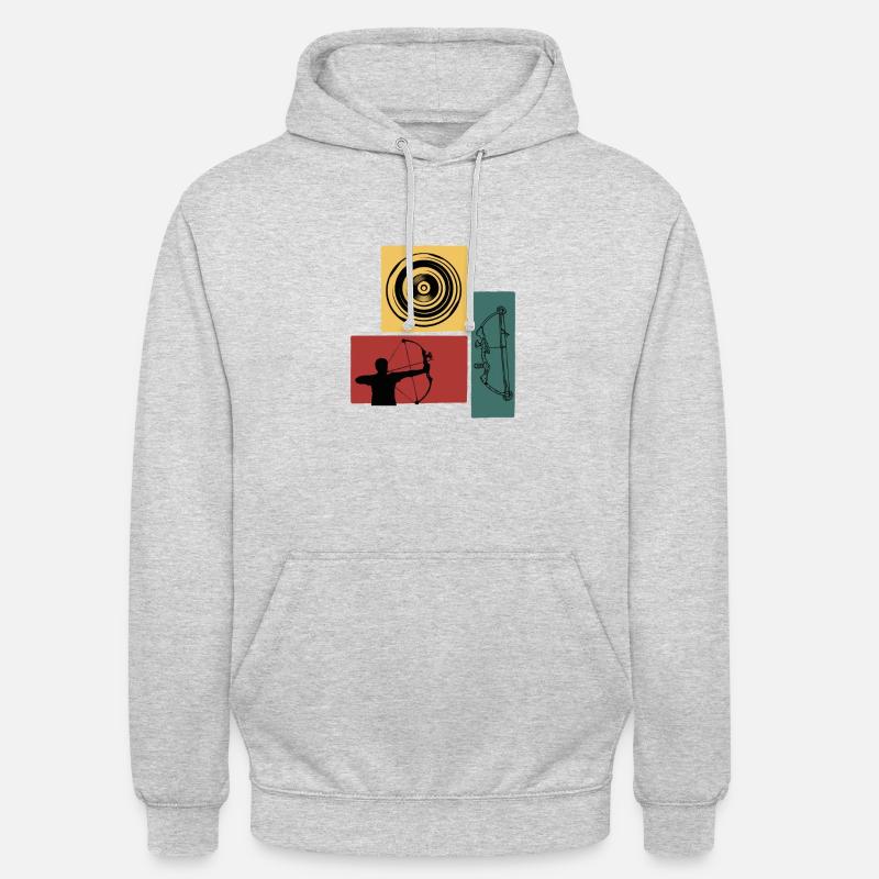 Cible pour archers avec arc - Sweat-shirt à capuche unisexe - gris clair chiné