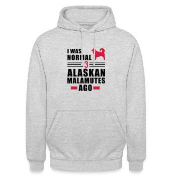 Alaskan Malamute - Unisex Hoodie - Hellgrau meliert - Vorne - Alina (178cm) & Michal (187cm)