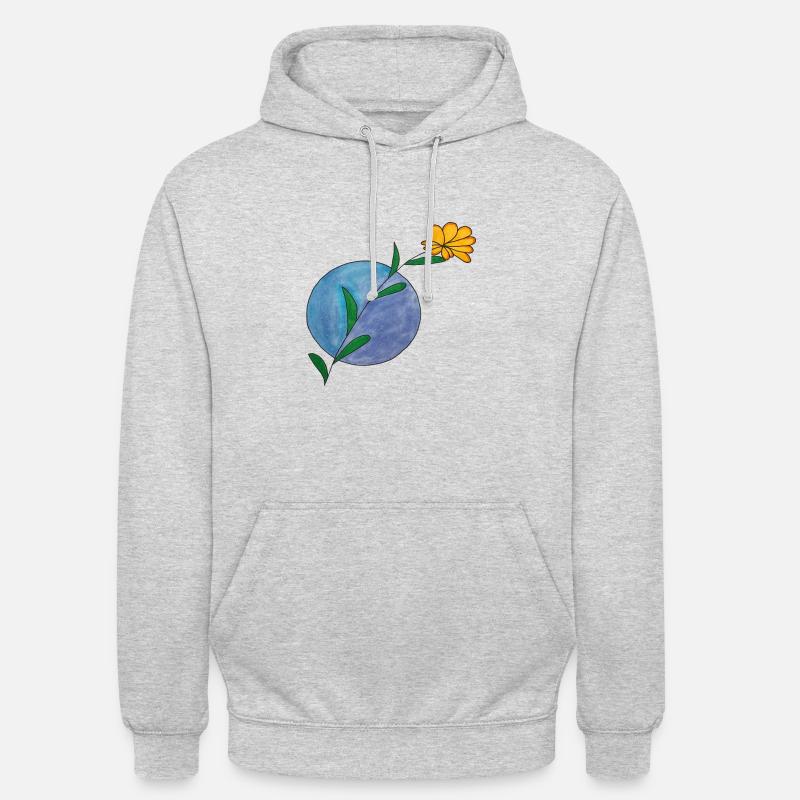 Fleur ronde - Sweat-shirt à capuche unisexe - gris clair chiné