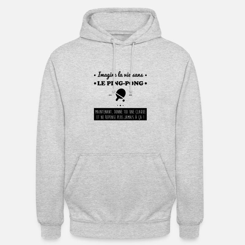 Le ping-pong - Sweat-shirt à capuche unisexe - gris clair chiné
