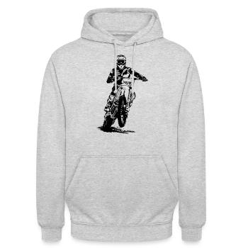 Enduro Tout-terrain - Sweat-shirt à capuche unisexe - gris clair chiné - Devant - Alina (178cm) & Michal (187cm)