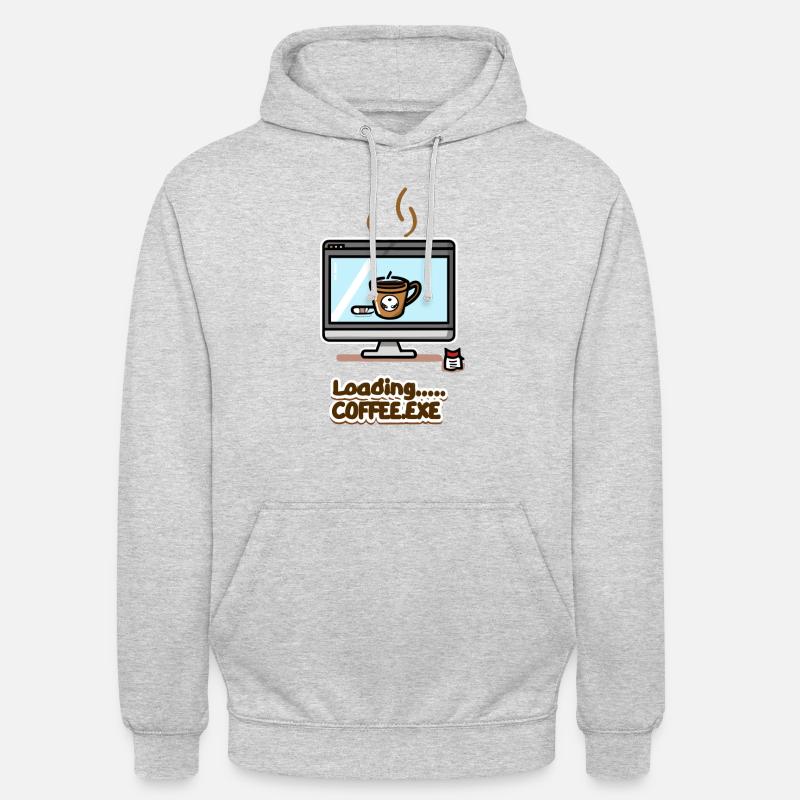 Loading... Coffee.exe - Unisex Hoodie - Hellgrau meliert