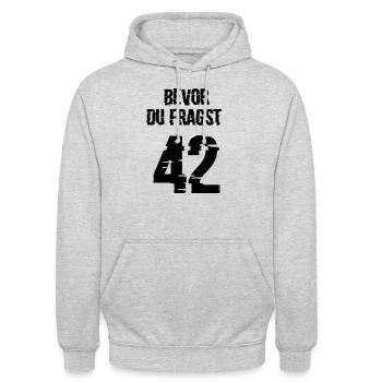 42 - Unisex Hoodie - light heather grey - Front - Alina (178cm) & Michal (187cm)