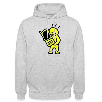 Tefefonieren mobile phone - Unisex Hoodie - light heather grey - Front - Alina (178cm) & Michal (187cm)