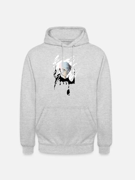 Boy in anime style - Unisex Hoodie - light heather grey