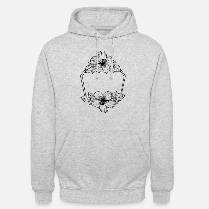 Hibiscus Boho Fleur 8 - Sweat-shirt à capuche unisexe - gris clair chiné