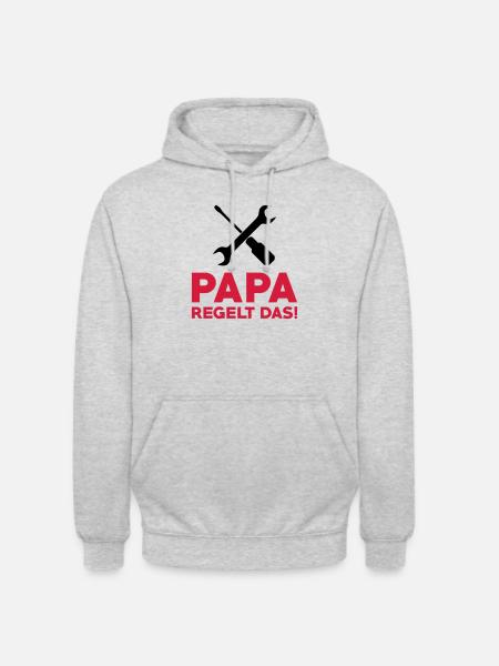 Papa regelt das - Unisex Hoodie - Hellgrau meliert