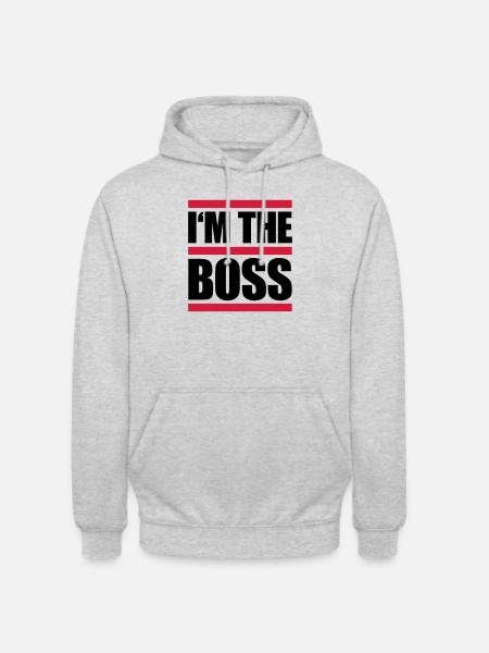 I'm The Boss Lines Logo - Unisex Hoodie - light heather grey