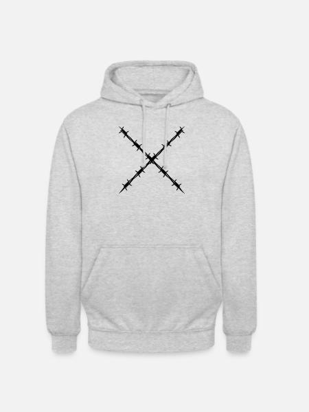 Barbed wire crossed - Unisex Hoodie - light heather grey