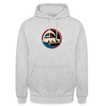 VOITURE CLASSIQUE - Sweat-shirt à capuche unisexe - gris clair chiné - Devant - Alina (178cm) & Michal (187cm)