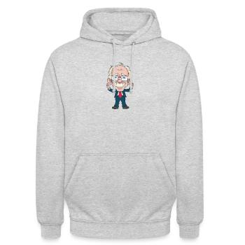 Feel The Bern, Bernie Sanders 2020 Cartoon design - Unisex Hoodie - light heather grey - Front - Alina (178cm) & Michal (187cm)