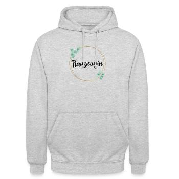 trauzeugin - Unisex Hoodie - Hellgrau meliert - Vorne - Alina (178cm) & Michal (187cm)