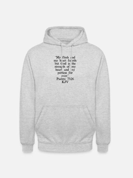Psalms 73:26 KJV - Unisex Hoodie - light heather grey