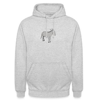 Donkey *** blank - Unisex Hoodie - light heather grey - Front - Alina (178cm) & Michal (187cm)