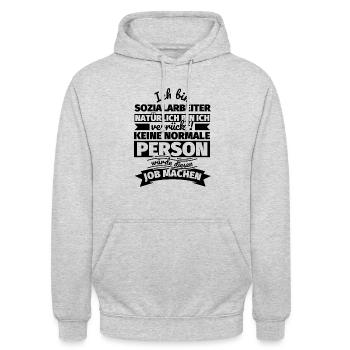 Sozialarbeiter Geschenke - Unisex Hoodie - Hellgrau meliert - Vorne - Alina (178cm) & Michal (187cm)