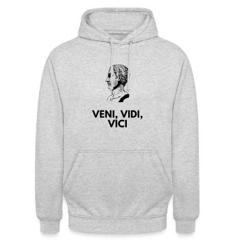 Julius Cäsar - Unisex Hoodie - Hellgrau meliert - Vorne - Alina (178cm) & Michal (187cm)