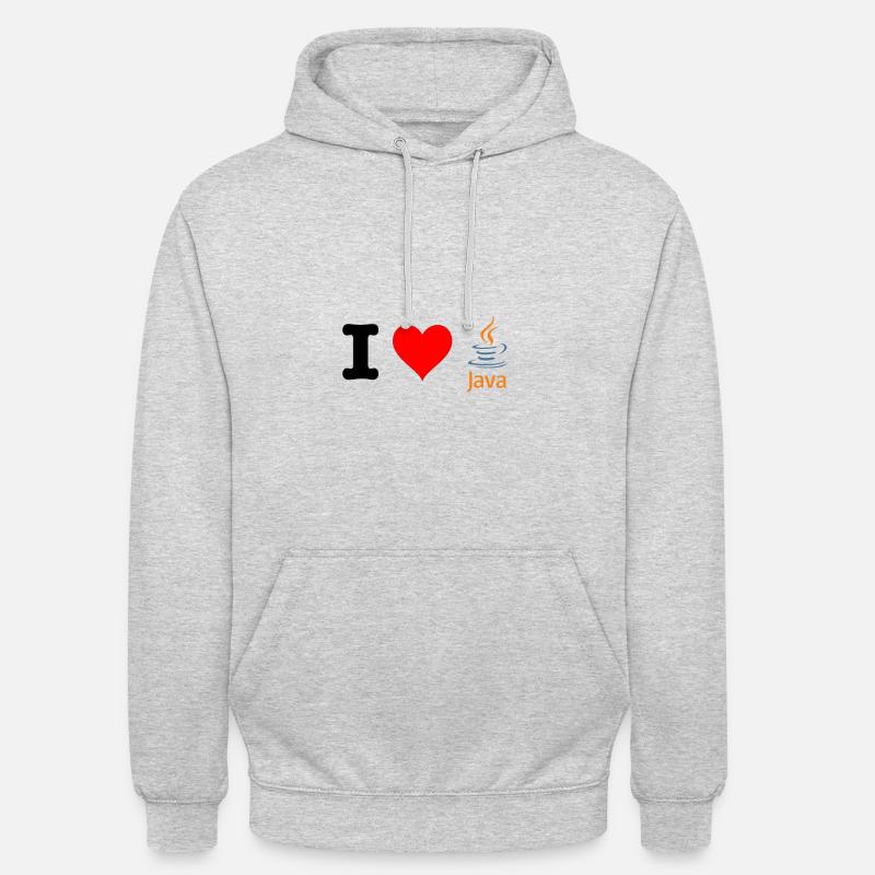 I love Java | Programmer Fan Theme | White Unisex Hoodie