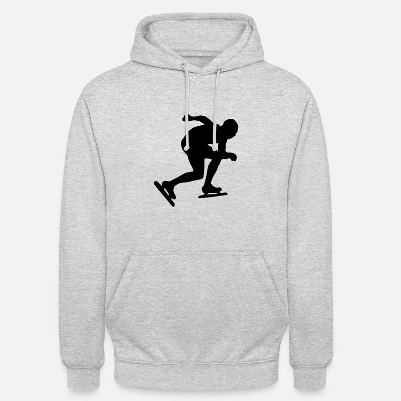 Patinage de vitesse - Sweat-shirt à capuche unisexe - gris clair chiné