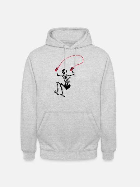 Skeleton jumping rope - Unisex Hoodie - light heather grey