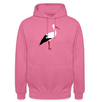 Stork stands - Unisex Hoodie - pink - Front - Alina (178cm) & Michal (187cm)