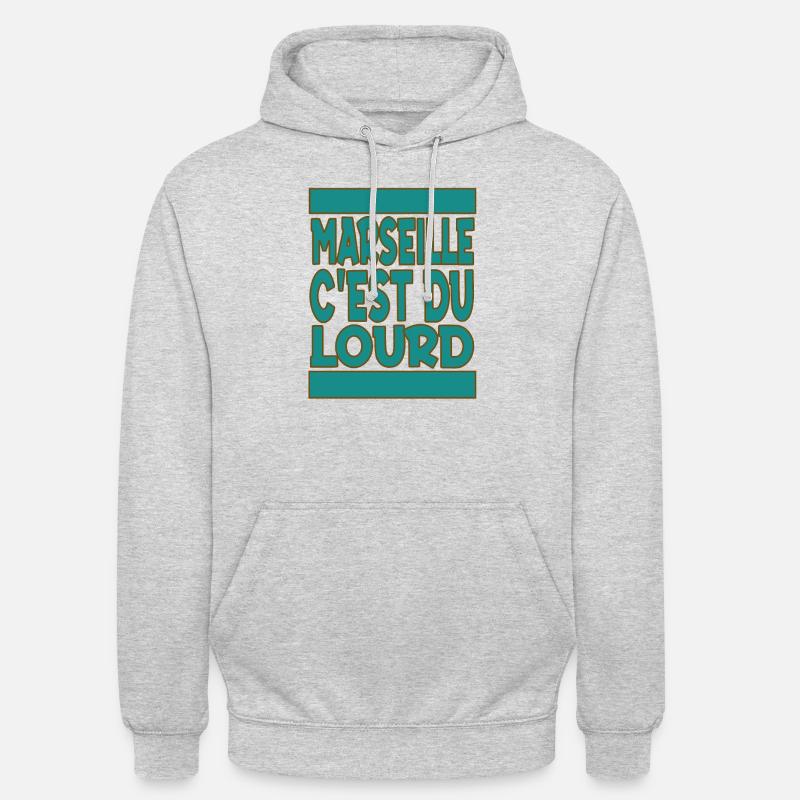 MARSEILLE C'EST DU LOUD - Sweat-shirt à capuche unisexe - gris clair chiné