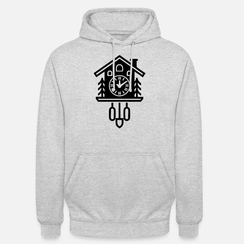 Alpine Cuckoo Clock - Classic Forest Charm - Unisex Hoodie - light heather grey