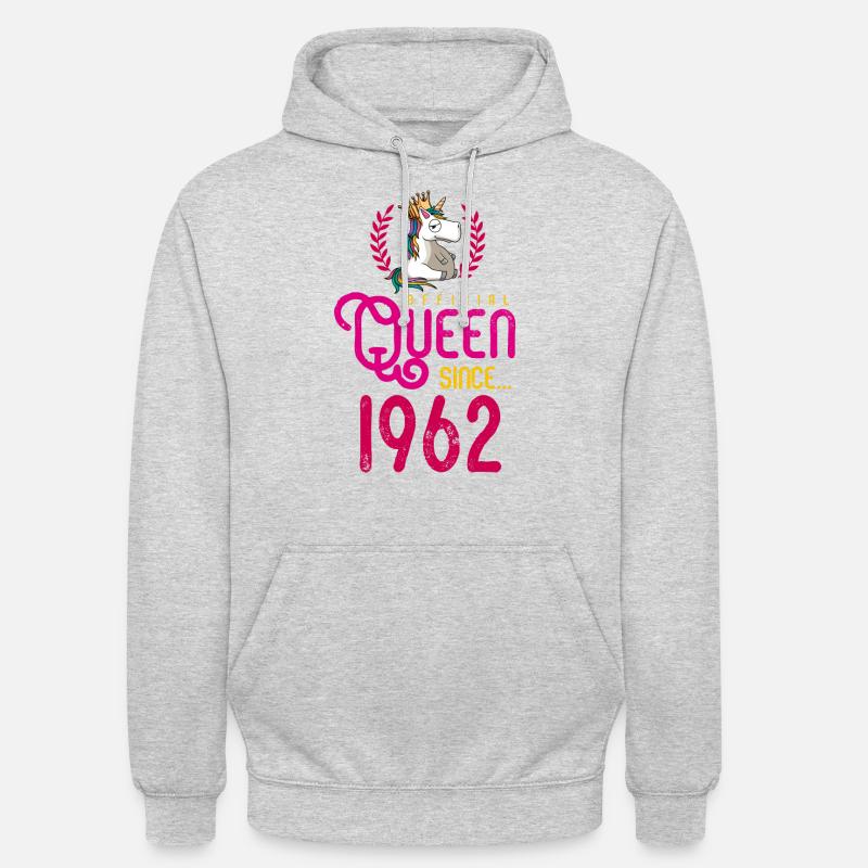 1962 Queen Einhorn - Sweat-shirt à capuche unisexe - gris clair chiné