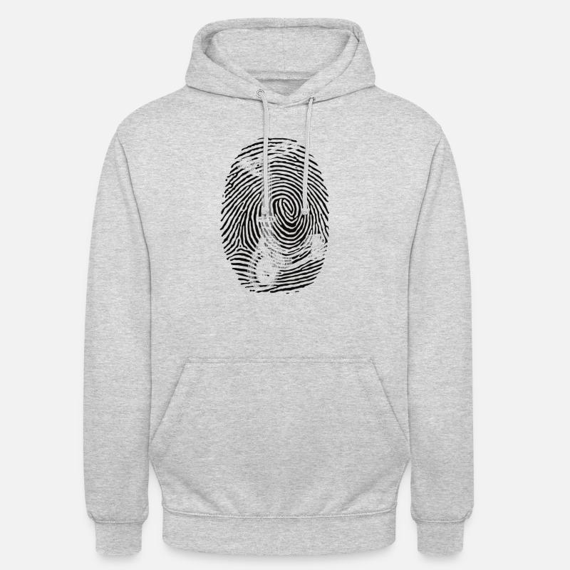 Escooter Elektroroller E-Roller Fingerprint - Unisex Hoodie - Hellgrau meliert