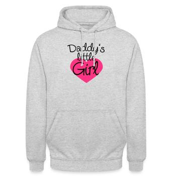 Daddys Little Girl Heart Logo - Unisex Hoodie - Hellgrau meliert - Vorne - Alina (178cm) & Michal (187cm)