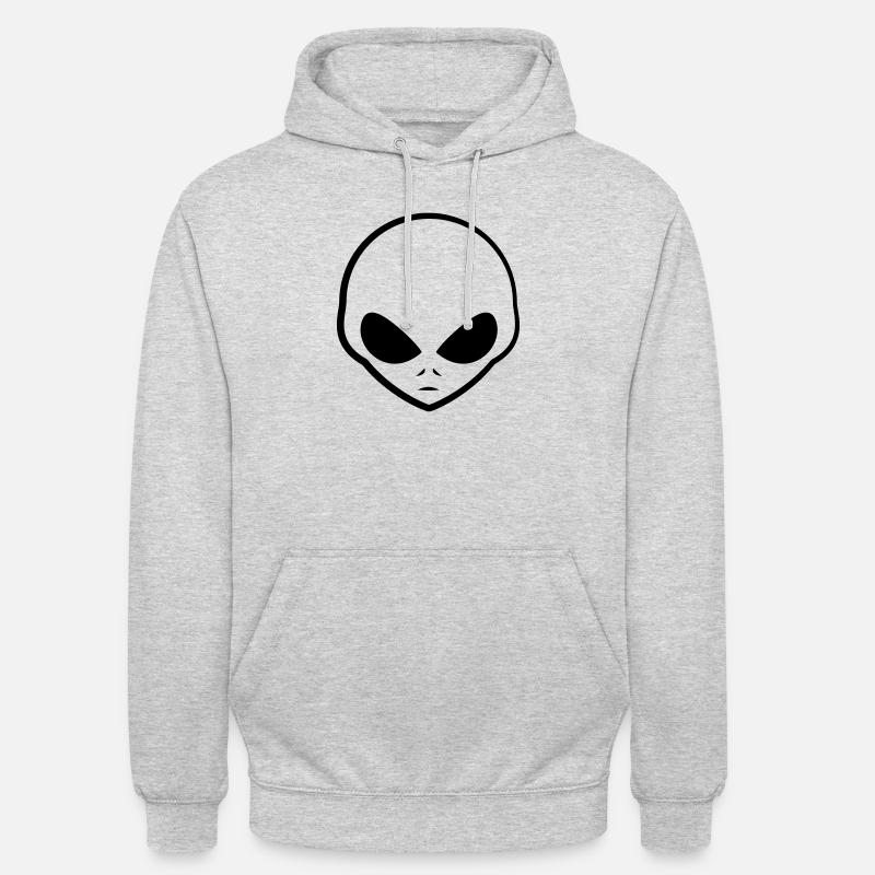 Cool Grey Alien Kopf Logo - Unisex Hoodie - light heather grey