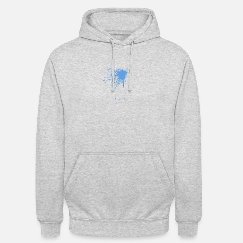 Une tache de couleur bleue - Sweat-shirt à capuche unisexe - gris clair chiné