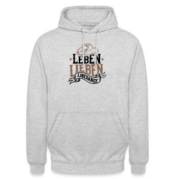 Linedance Western Country Musik Tanz Cowboy Tänzer - Unisex Hoodie - Hellgrau meliert - Vorne - Alina (178cm) & Michal (187cm)