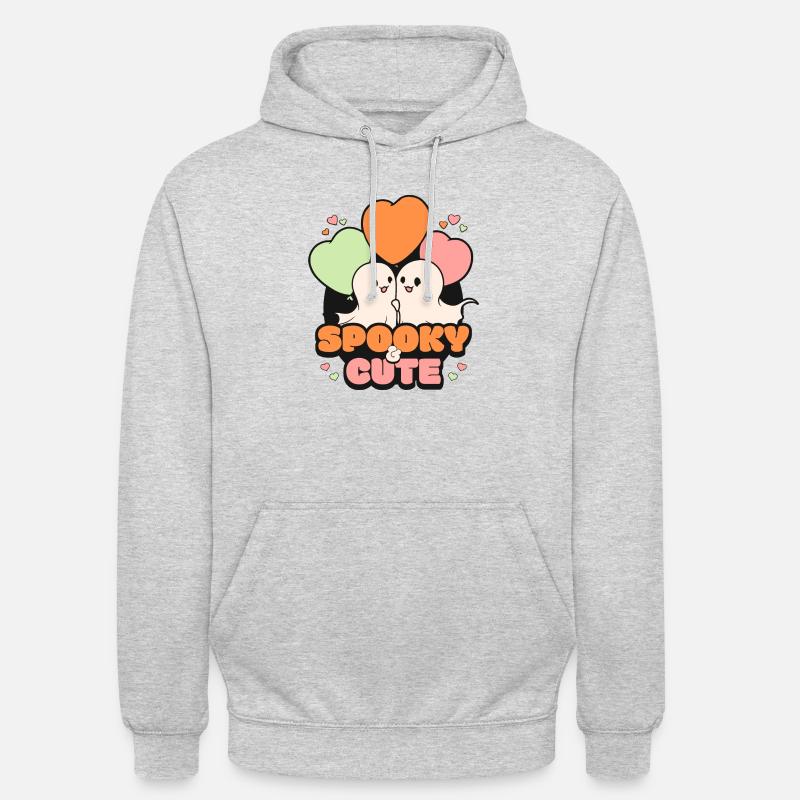 Spooky October Cute Halloween Ghost - Unisex Hoodie - light heather grey