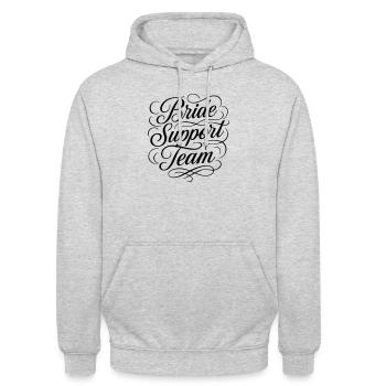 Braut Support Team Hochzeit - Unisex Hoodie - Hellgrau meliert - Vorne - Alina (178cm) & Michal (187cm)