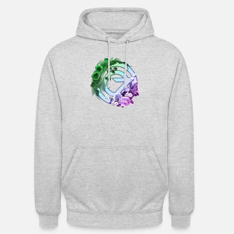 Wicked 2 Logo D’Oz Avec Fleurs Et Plantes - Sweat-shirt à capuche unisexe - gris clair chiné