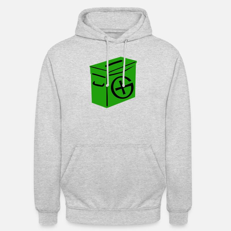 Geocaching: Ammo Can - Sweat-shirt à capuche unisexe - gris clair chiné