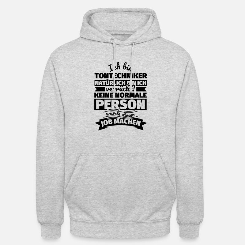 Tontechniker Geschenke - Unisex Hoodie - Hellgrau meliert