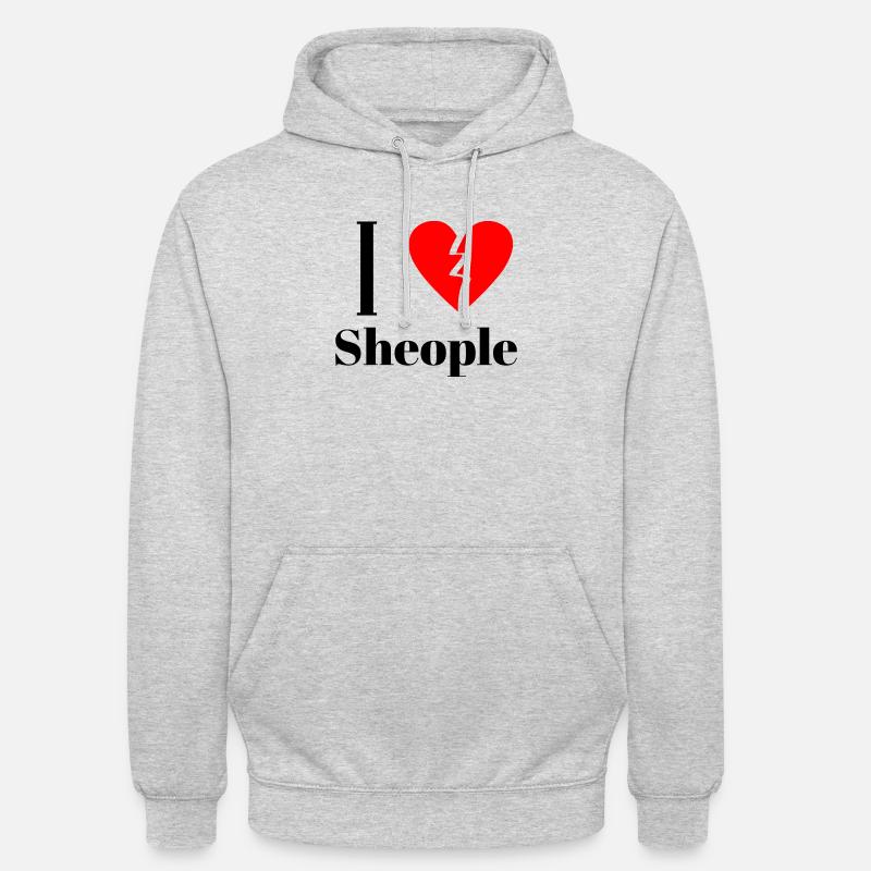 Ironisches Sheople design Statement - Unisex Hoodie - Hellgrau meliert