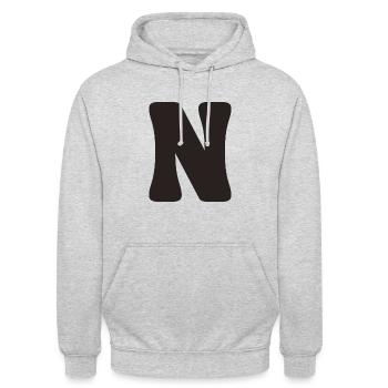 N - Unisex Hoodie - light heather grey - Front - Alina (178cm) & Michal (187cm)