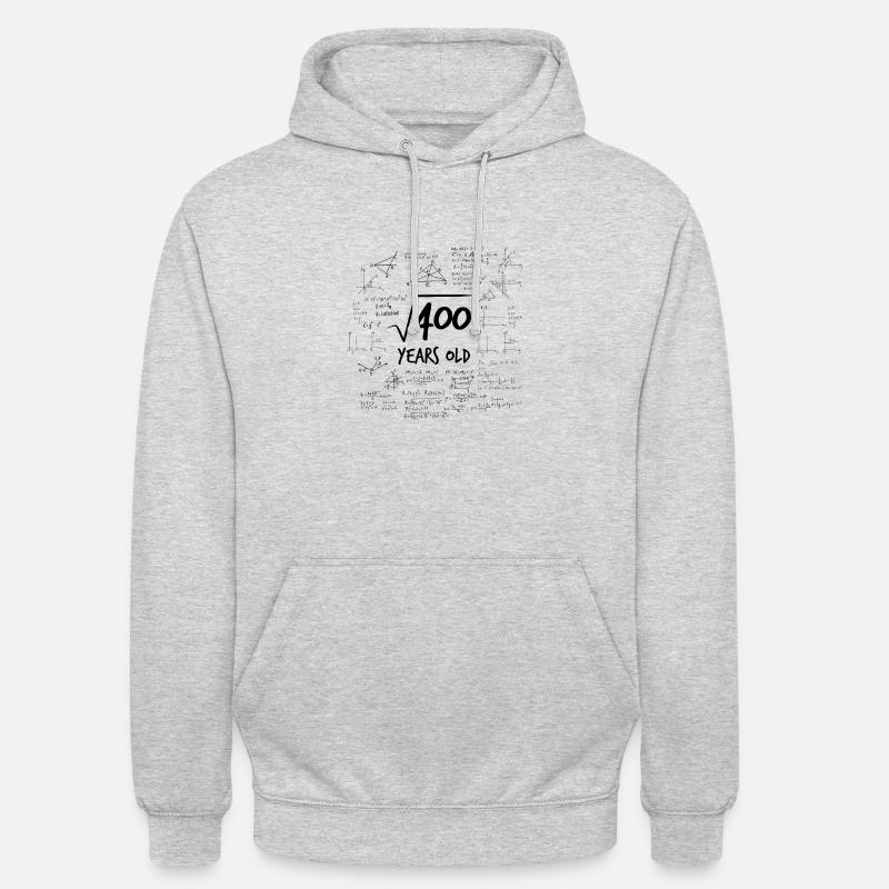 Racine de nerd du 20e anniversaire de 400 maths geek - Sweat-shirt à capuche unisexe - gris clair chiné