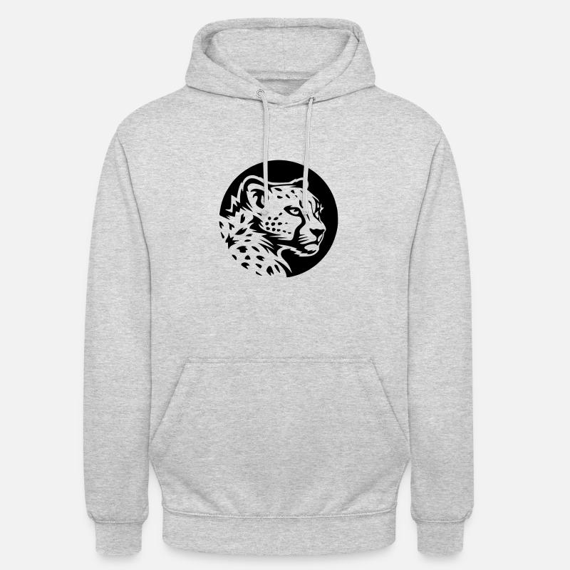 Profil de guépard - Sweat-shirt à capuche unisexe - gris clair chiné