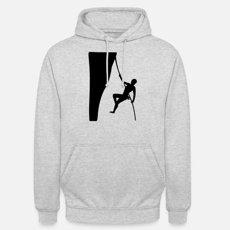 escalade - escaladeuse - Sweat-shirt à capuche unisexe - gris clair chiné