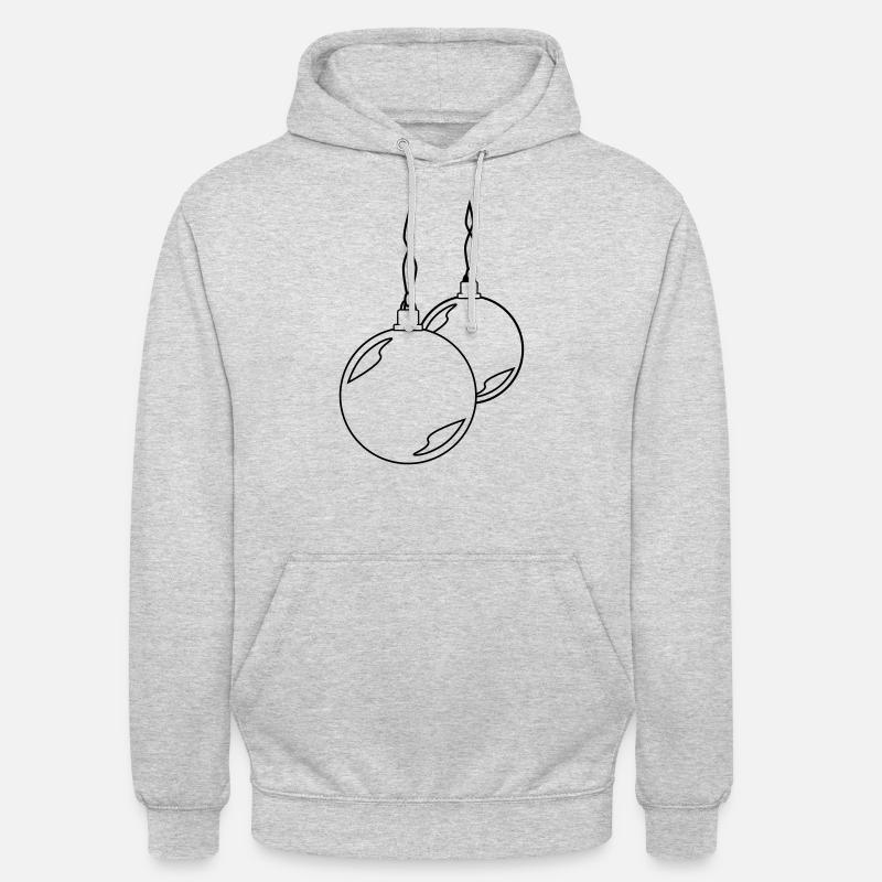 zwei Weihnachtskugeln - Unisex Hoodie - Hellgrau meliert