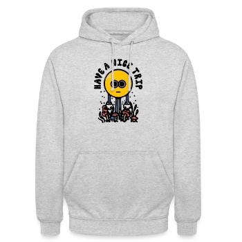 Gute Reise | Psychedelisch | Magic Mushrooms - Unisex Hoodie - Hellgrau meliert - Vorne - Alina (178cm) & Michal (187cm)