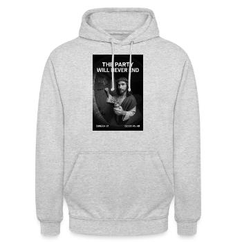 Late Night Visitor – The party never stops - Unisex Hoodie - light heather grey - Front - Alina (178cm) & Michal (187cm)