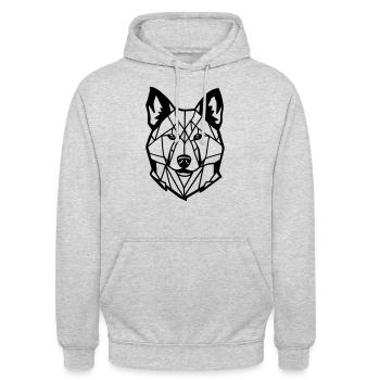 Akita inu dog head - Unisex Hoodie - light heather grey - Front - Alina (178cm) & Michal (187cm)