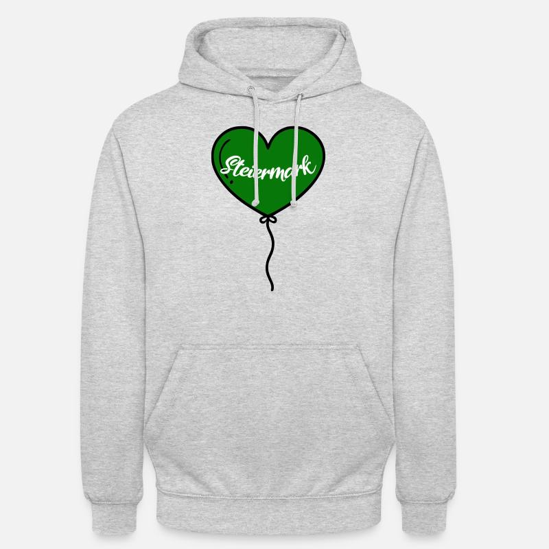 Steiermark Herz Luftballon - Unisex Hoodie - Hellgrau meliert