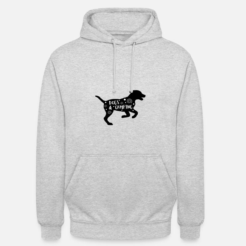 Chiens & Camping - Sweat-shirt à capuche unisexe - gris clair chiné