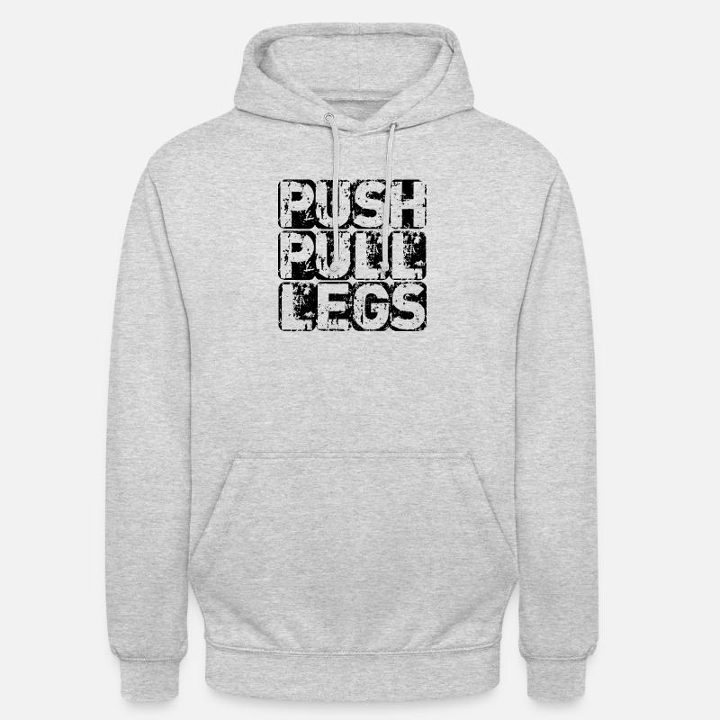 PUSH PULL LEG - Unisex Hoodie - Hellgrau meliert